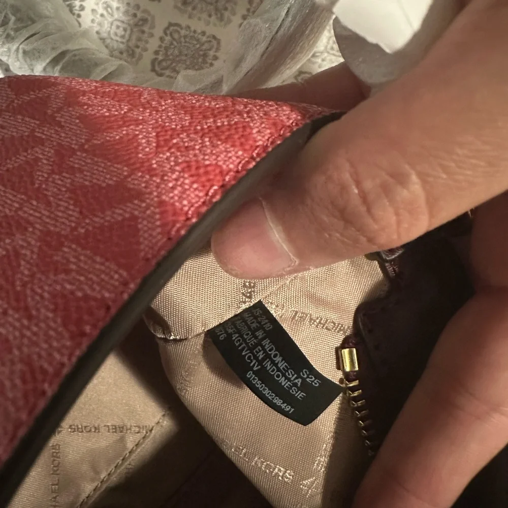 Michael Kors Two-Tone Burgundy and Pink Crossbody Bag